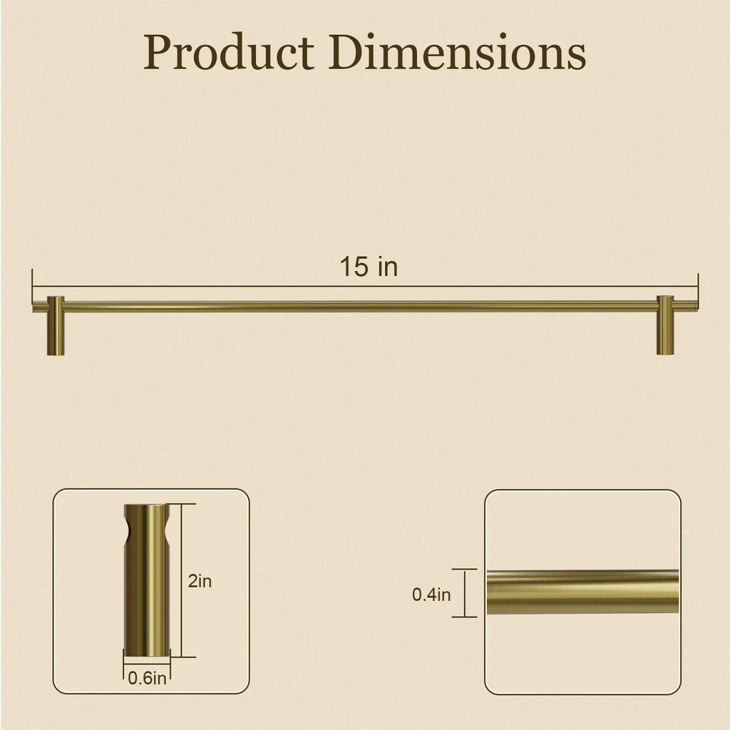 Gold Gallery Rail for Shelves, 15 Inch, 2 Pack