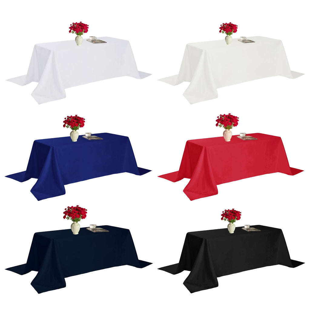 6 Pack Rectangle Tablecloth, 60x120 Inch, Stain Resistant and Wrinkle Polyester Table Cloth, Fabric Table Cover