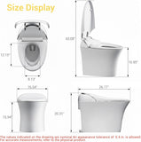 ELLAI Silver Strip Artistic Smart Toilet,Powerful Flush,Auto Open/Close,Comfort Height,Instant Warm
