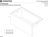 Aqua Eden VTAP543022L 54-Inch Acrylic Alcove Tub with Left Hand Drain, White