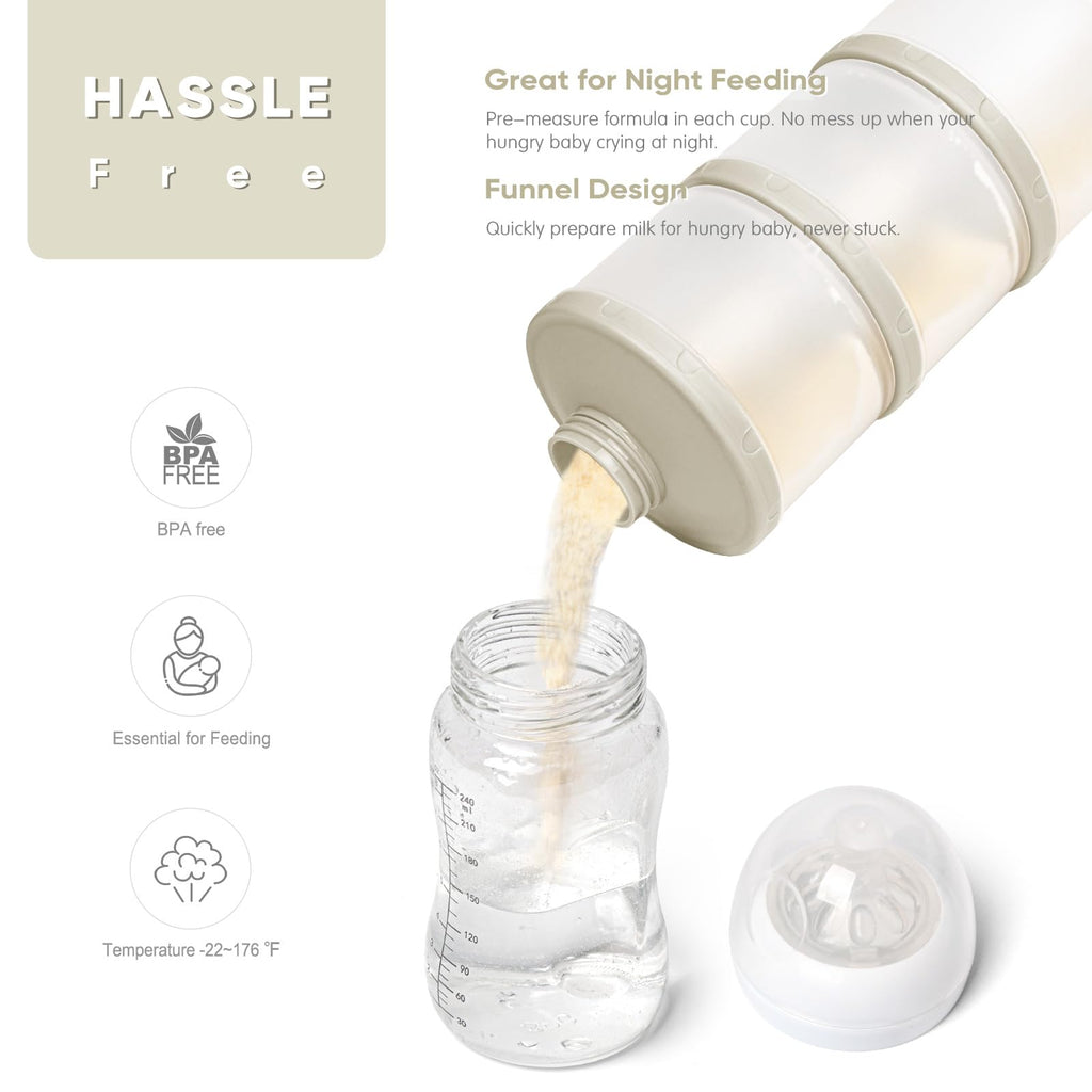 Stackable Formula Dispenser Portable: Milk Powder Container to go