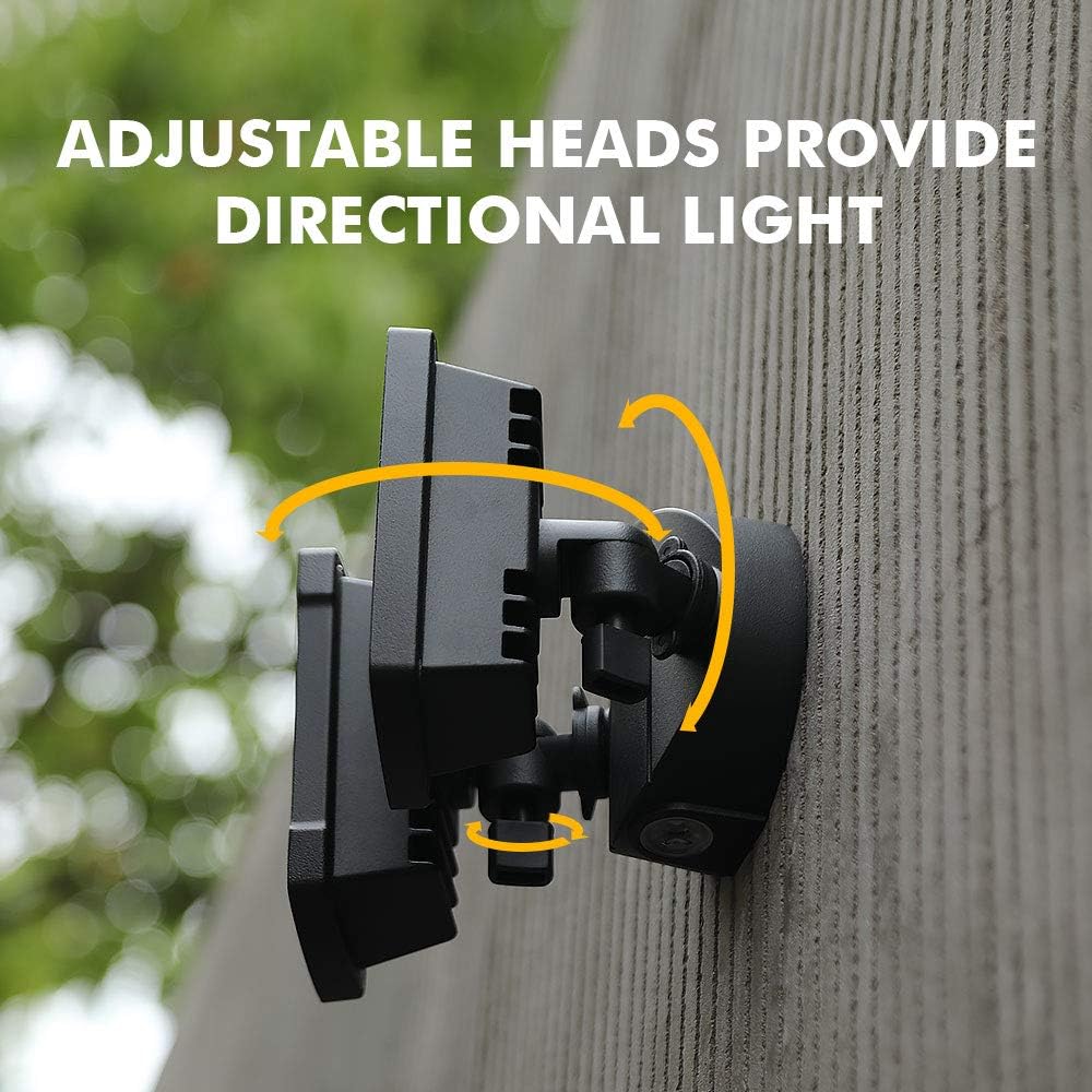 LED 3500 Lumen 32W 5000K Integrated Dual-Head Floodlight Outdoor Dusk to Dawn Waterproof Exterior Security Wall Light