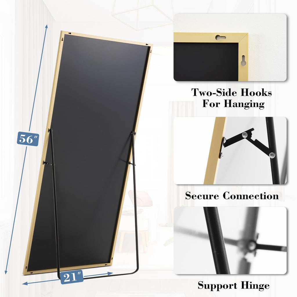 64"x21" Full Length Mirror with Stand, Full Body Floor Mirror