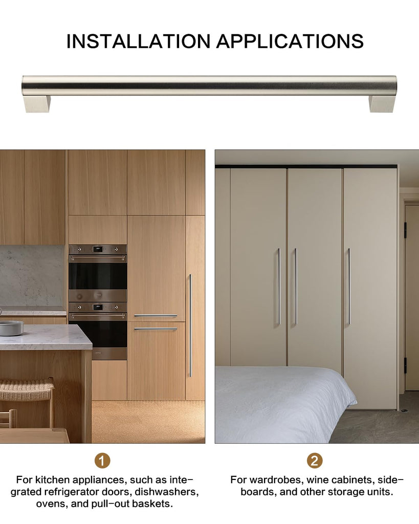 15 Inch Pulls Round Rod for Cabinet,Closet,Fridge, Basket Drawer, Oven Door