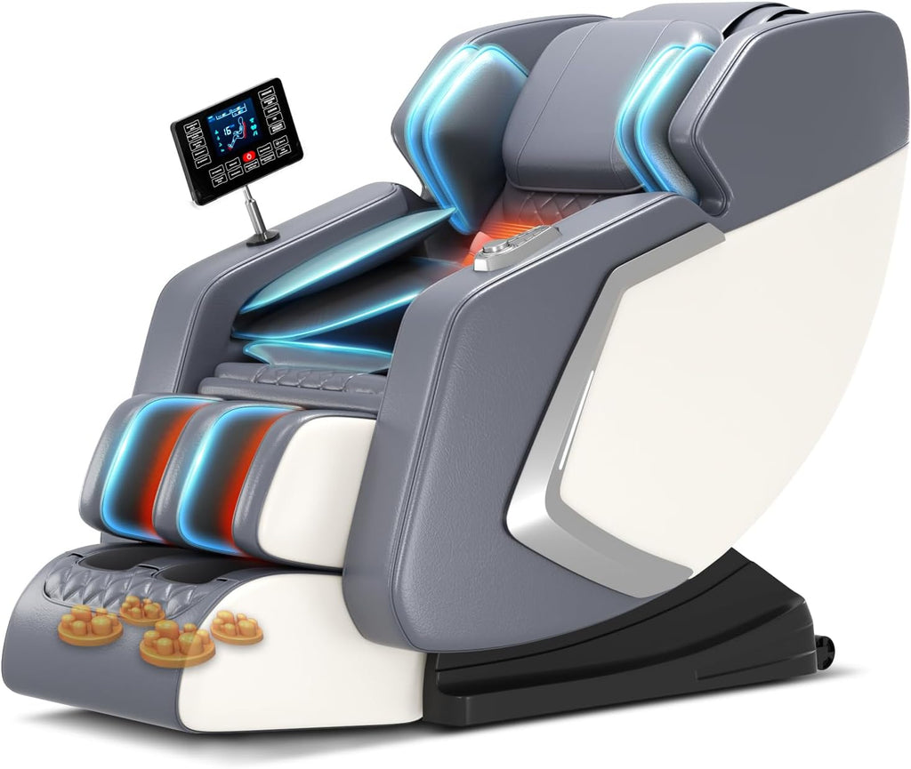 Full Body Massage Chair Zero Gravity Recliner, 8 Fixed Rollers with Heating Function & Auto Mode Use