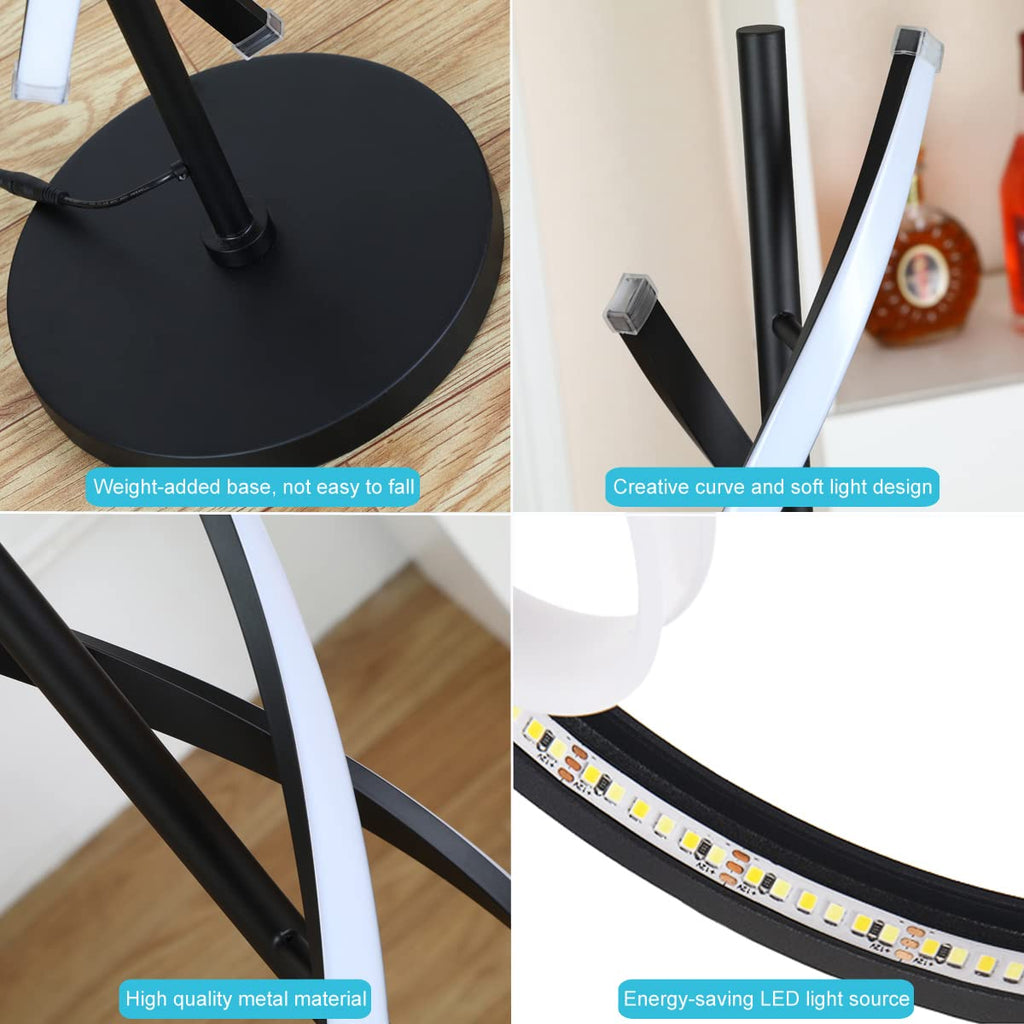 Modern Spiral Floor Lamps, 40W LED Floor Lamp with Remote Control, 60 Inch 3 Color Temperatures & Dimmable