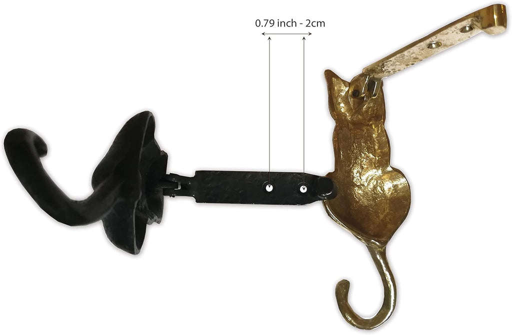 Cat Door Knocker Solid Brass 6.11 inches (Polished Brass)