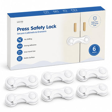 Child Safety Cabinet Locks for Babies, Baby Proof Cabinet Locks for Cabinets & Drawers, One-Hand Release Design, No