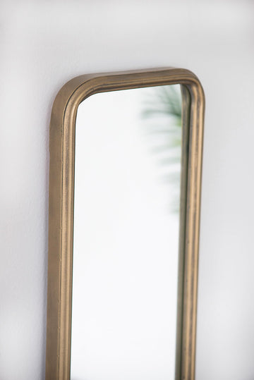 A&B Home Full Length Mirror - 47" x 8" Full Body Mirror with Antique Gold Metal Frame Living Room Bedroom Bathroom