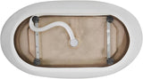 Elodie 54 Inch Soaking Double Slipper Bathtub, Modern Style, Glossy White