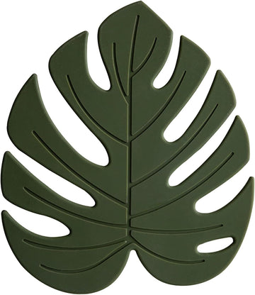 Silicone Trivet Mat, Monstera Pot Holder Hot Pads for Table & Countertop, Soft Rubber Multi-Use Trivets - Set of 2
