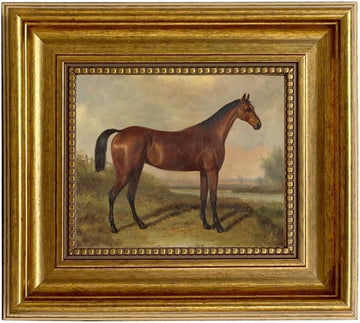 William Barraud Hunter in Landscape Oil Painting Print on Canvas in Antiqued Gold Frame Home Wall Art Décor