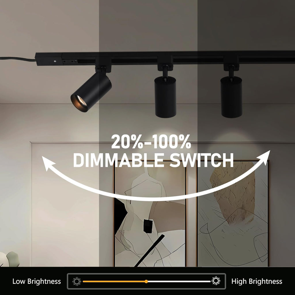 Plug in Track Lighting with Power Cord, 4-Light Black
