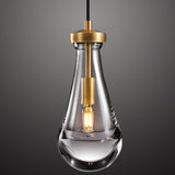 Raindrop Pendant Lights Kitchen Island Teardrop Gold Hanging Light Fixtures Clear Solid Glass Pendant Light Modern Chandeliers for Dining Room Porch Corridor Living Room A121-B0BN138WSY