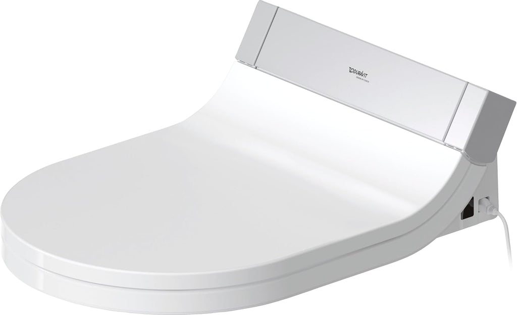 Elongated Shower Toilet Seat with Warm Water Wash, Modern White Design