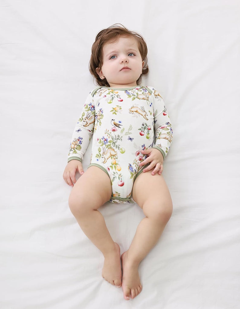Baby Bamboo Viscose Long Sleeve Bodysuits Unisex Bodysuit