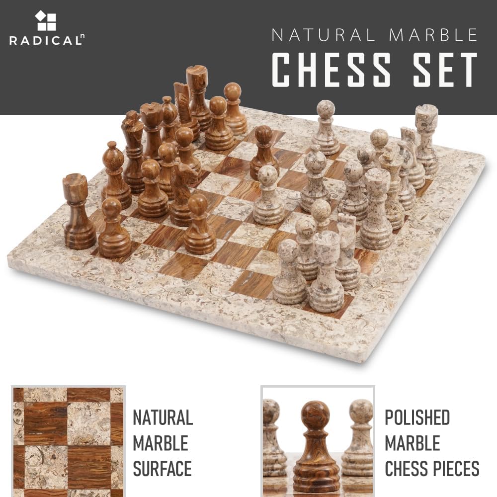 Marble Chess Set 15" Luxury Board Game & Chess Sets for Adults - Set of 2