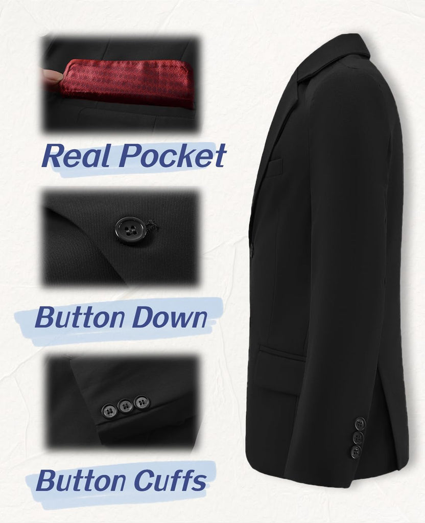 Boys Suit Jacket Formal Dress Jacket Slim Fit Sport Coat for Kids