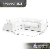 Cloud Modular Sectional Sofa, Oversized Convertible Modular Cloud Couch, Down Feather Filled Sectional Sofa Comfy Upholstered Deep Seat Couches for Living Room, Sofa Covers Washable & Replaceable A124-B0DJ7C2HPB