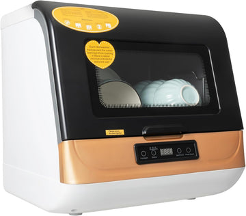 Portable Countertop Dishwasher, 110V Mini Dishwasher Small Apartments, 3 Washing Programs,for Small 