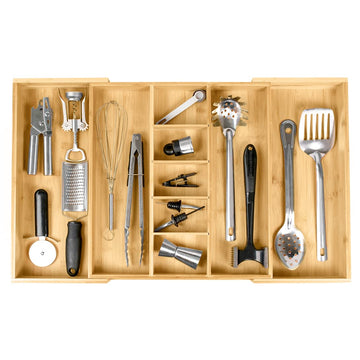 Utensil & Junk Drawer Organizer, 16-28 in, Bamboo