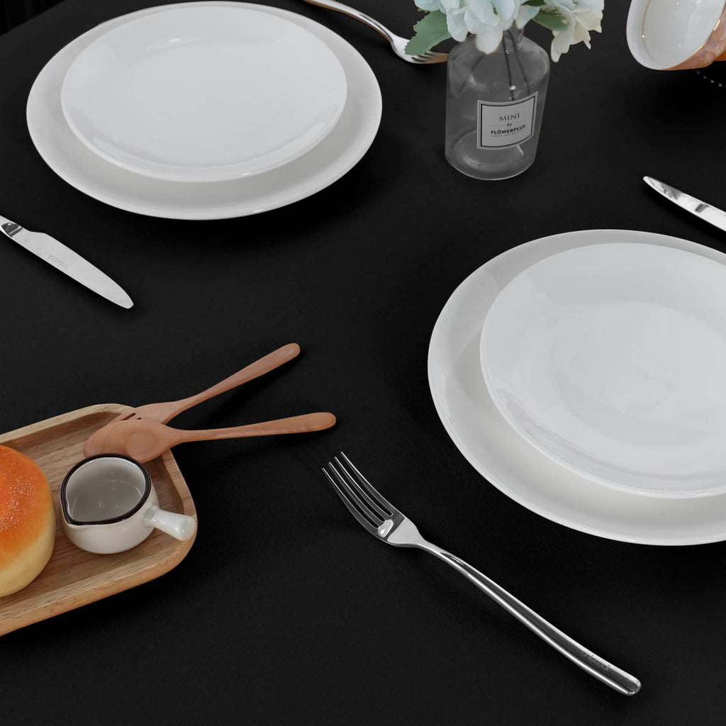 2 Pack Round Tablecloth 60 Inch Black Table Cloth for Dining Tables