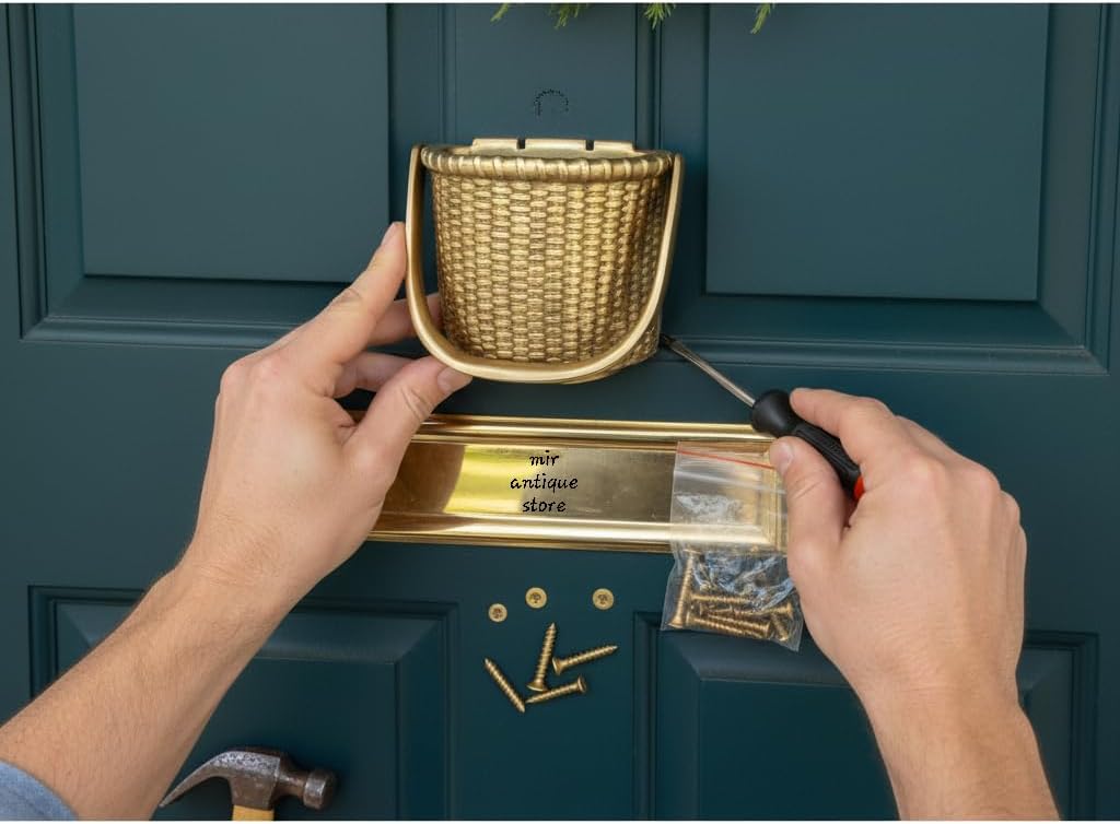 Heavy Brass Nautical Door Knocker - Vintage Basket-Style Maritime Design, Solid Brass Front Door Hardware