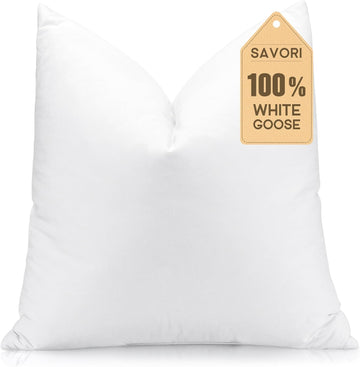 Down Feather Throw Pillow Inserts 22x22 Euro Pillow Inserts, Soft Fluffy Throw Pillows with Cotton Cover, Decorative