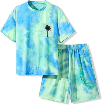 Boys Summer Clothes 2 Piece Sleeveless Tank Tops Workout Casual Shorts Set Summer Outfits for Teen Tween Boys