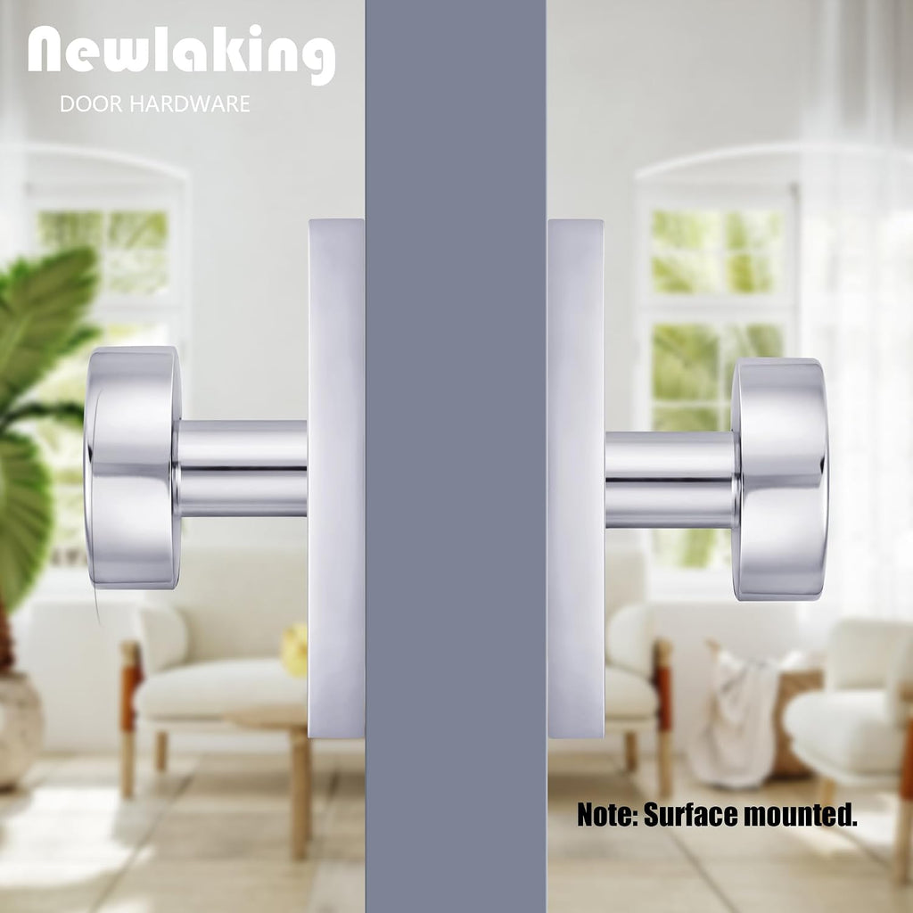 Zinc Alloy Passage Door Knob Non-Locking, Polished Chrome