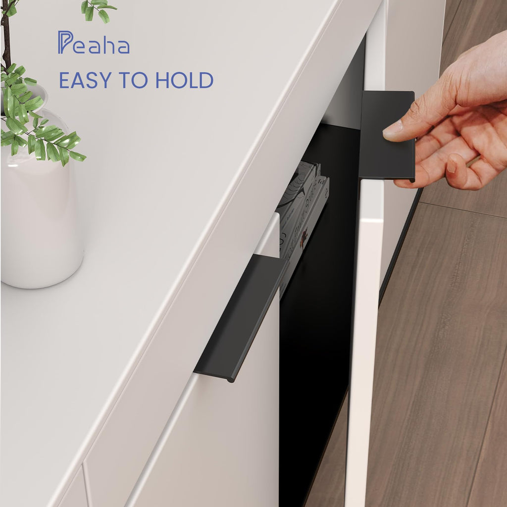 10 Pack Black Cabinet Pulls Kitchen Cabinet Handles 3" Finger Pulls