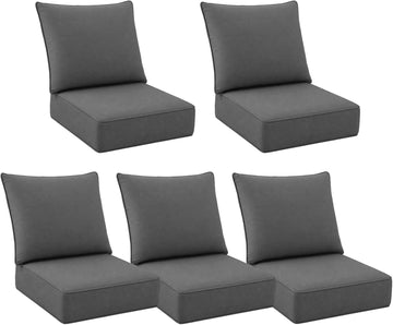 Outdoor Chair Cushions 24 x 24 x 6 Inch, 100% Olef Furniture Cushions, Water & Fade Resistant Deep Seat Replacement