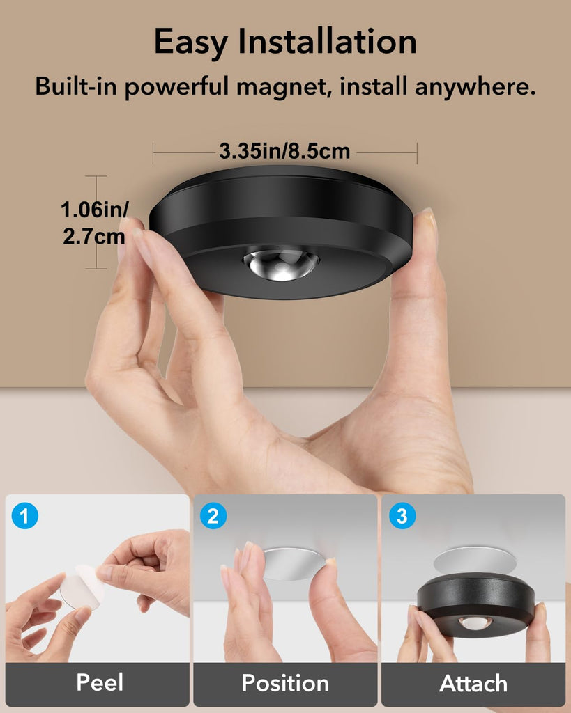 Rechargeable Puck Light with Remote, RGB Under Cabinet Light