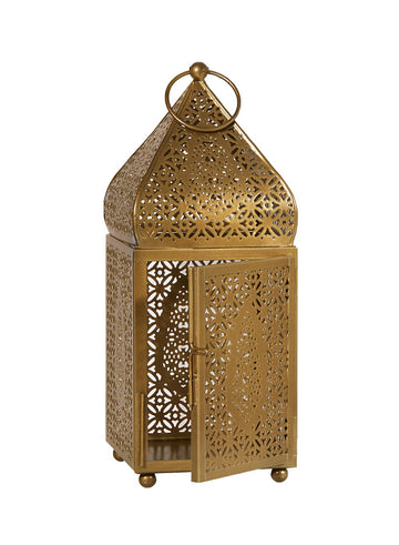 Moroccan Lightweight Thin Gold Ornate Candle Lantern, Antique Gold Lantern, Decorative Candle Holders for Indian