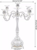 5 Head Metal Vintage Candelabra Centerpieces for Tables Retro Candlestick Holders 14.5 Inch 5 Arms Decorative Pillar