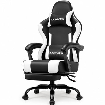 Gaming Chair for Adults with Footrest, Upgraded Ergonomic Chair, Black