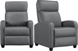 Padded Seat Recliner Chair Set of 2 Single Sofa Recliner for Living Room PU Leather Upholstered Reclining Chair Home