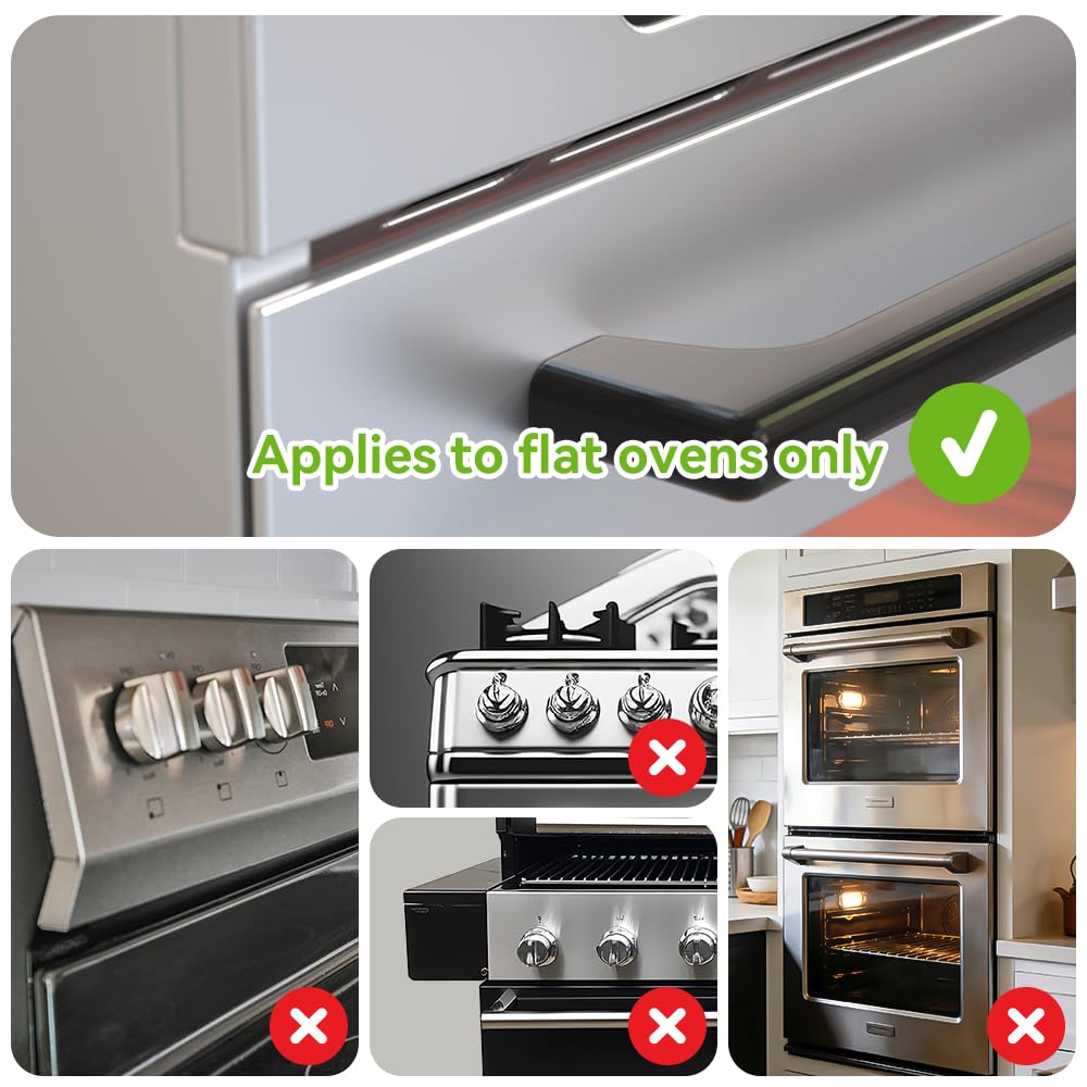1 Pcs Baby Safety Oven Door Lock, Double Button Oven Lock Safety (White)