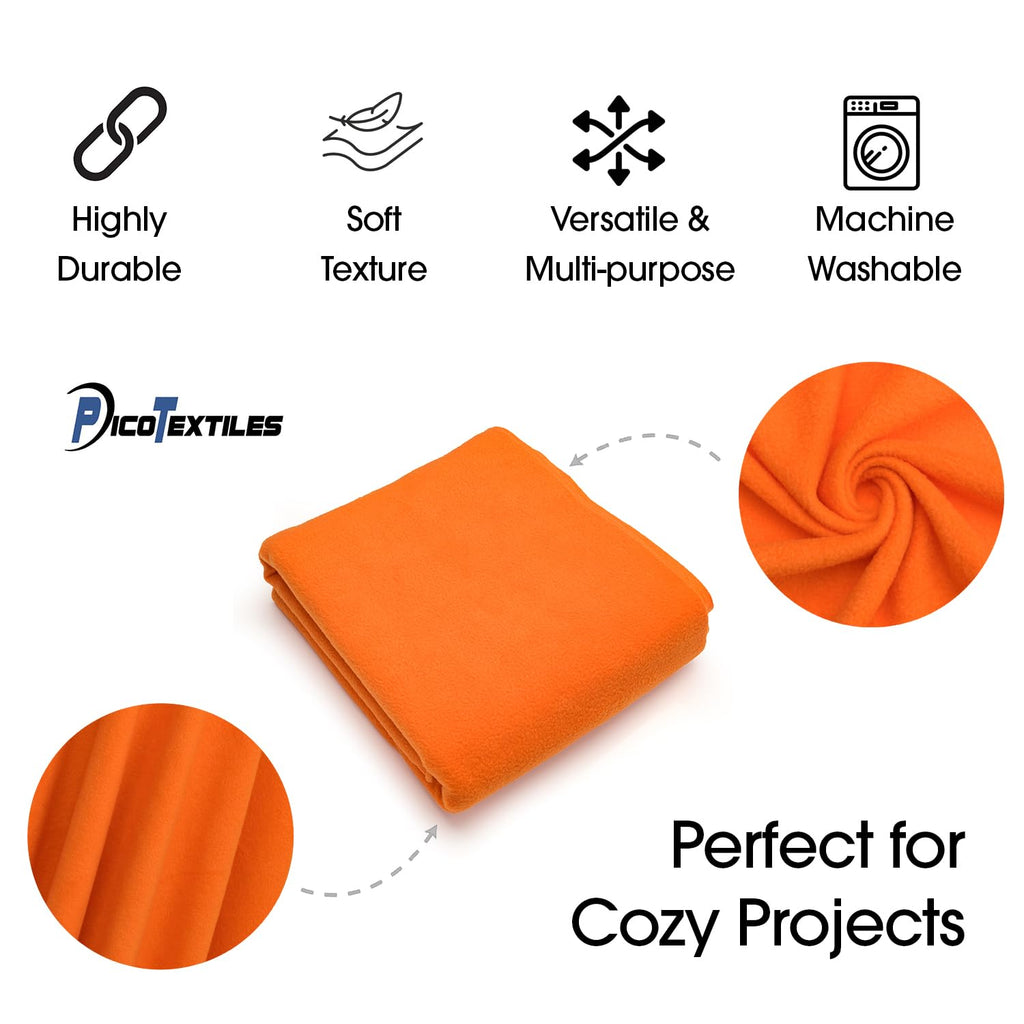 Textiles 4 Yard Bolt Orange Solid Fleece Fabric