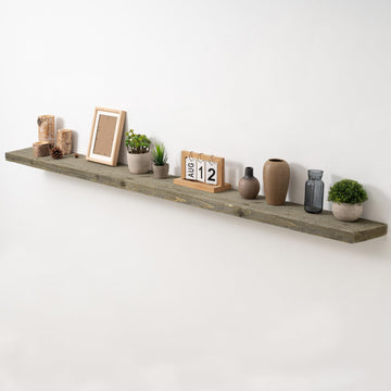 72" Unfinished Solid Reclaimed Wood Floating Shelves, Rustic Heavy-Duty Wall Shelves, 8" Deep Floating Shelf, Set of