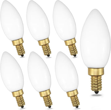 Type B/B11 Dimmable LED Candelabra Filament Bulb E12 4W 3000K Milky White Glass 6-Pack
