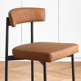 Brown Faux Leather Dining Chairs Set of 2