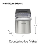Bullet Countertop Ice Maker Machine, Makes 26 Lbs/Day, 9 Cubes Every 6 Minutes, Self-Clean Function , Makes 2 Sizes