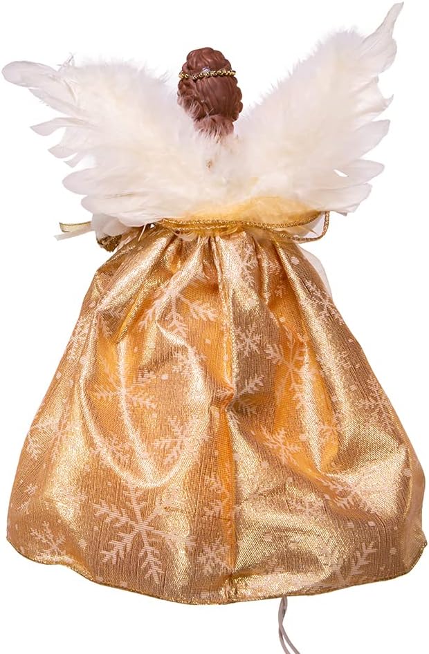 12-Inch UL 10 Clear Light Gold Angel Treetop, Multicolor