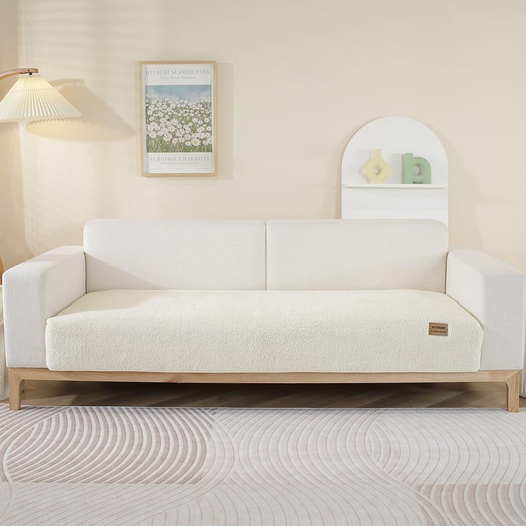 Sherpa Fleece Sofa Couch Covers Super Soft Warm Plush Sectional Couch Cover Luxury Fuzzy Furry Non Slip Sofa