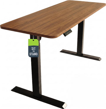 Electric Standing Desk Frame 60 x 24 Inch Tabletop - Motorized Workstation Two Leg Stand Up Desk with Memory Settings