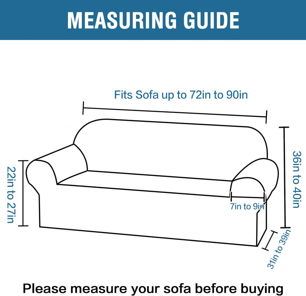 Stretch Velvet Sofa Covers for 3 Cushion Couch Covers Sofa Slipcovers Furniture Protector Soft with Non Slip Elastic