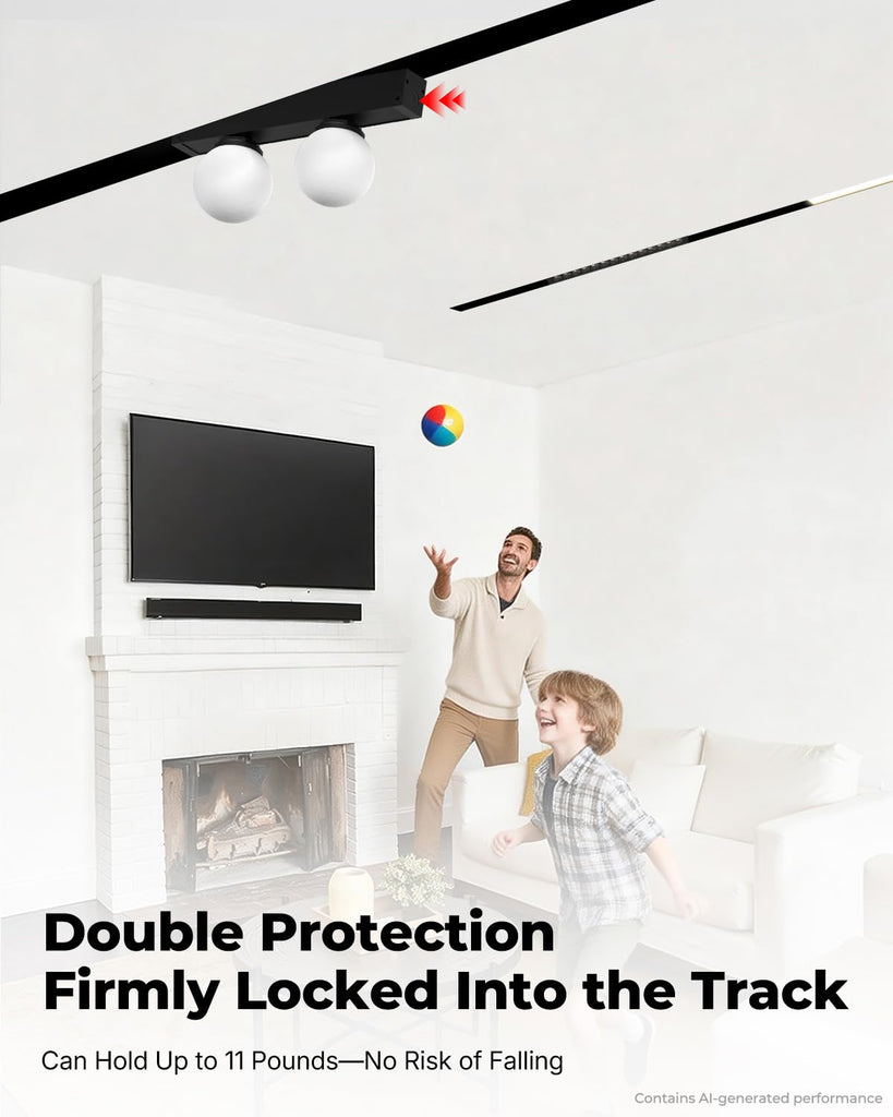 Magnetic Track Light Rails, Pre-Ceiling Recessed Mount Aluminum Track