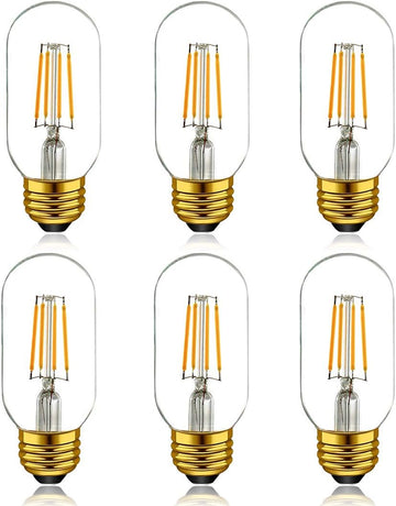 T14 / T45 LED Tubular Bulb 4W 2700K Warm White,E26 Dimmable Vintage Bulb,40W Equivalent 400 Lumens, Antique Edison