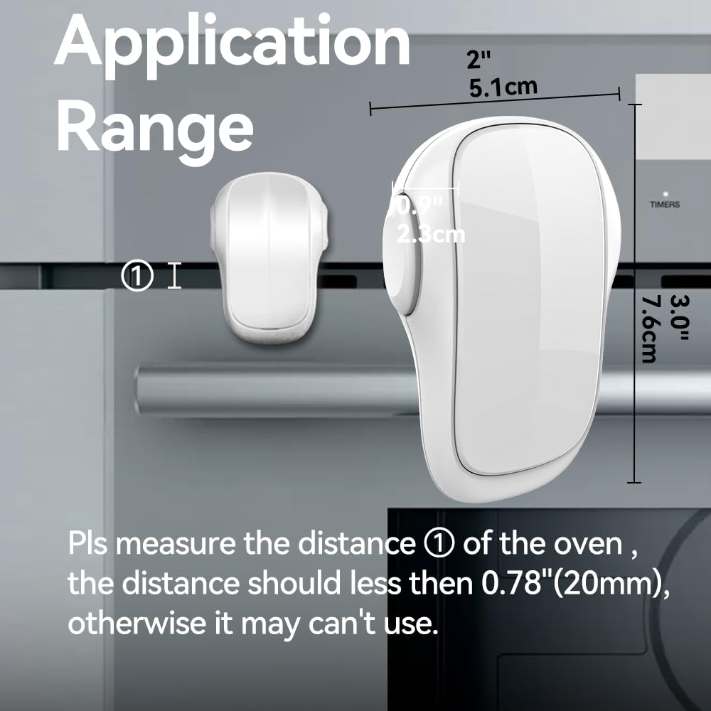 Child Safety Heat-Resistant Oven Door Lock, Oven Front Lock for Kids Easy to Install, Use Adhesive,No Screws or Drill